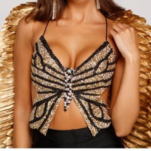 Windsor Beaded Butterfly Top